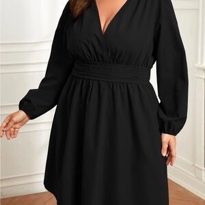 NEW / Black Long Sleeve Dress PLUS SIZE / SIZE 2 XL